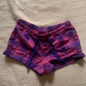 Plaid pajama shorts